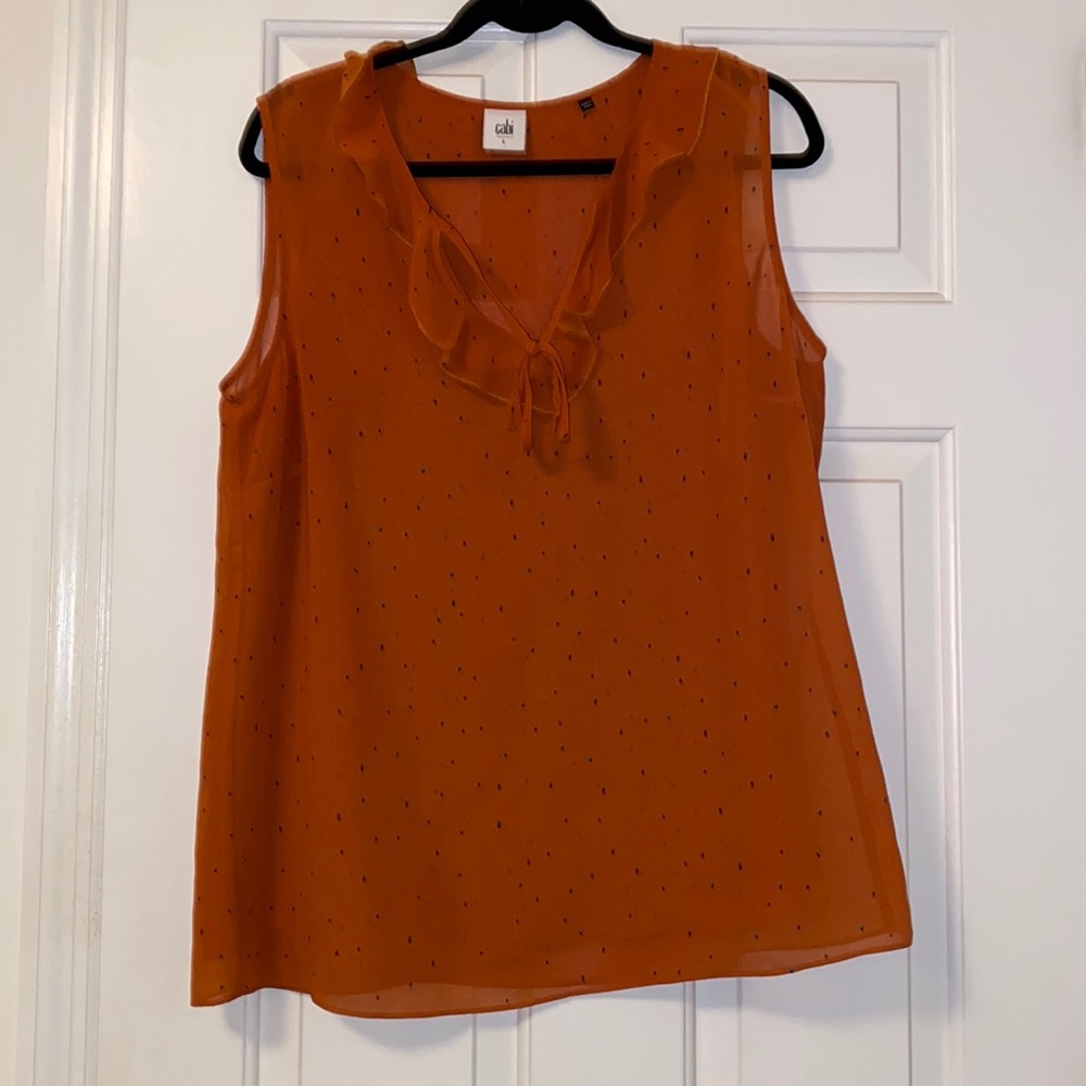 Cabi Orange sleeveless blouse, size L
